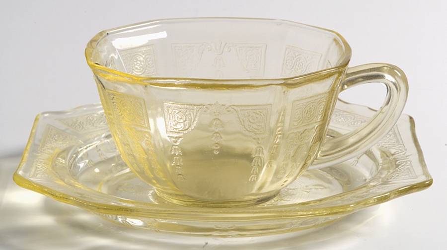 Princess Topaz Cup and Saucer, No Ring Bread & Butter Plate by Anchor Hocking-1