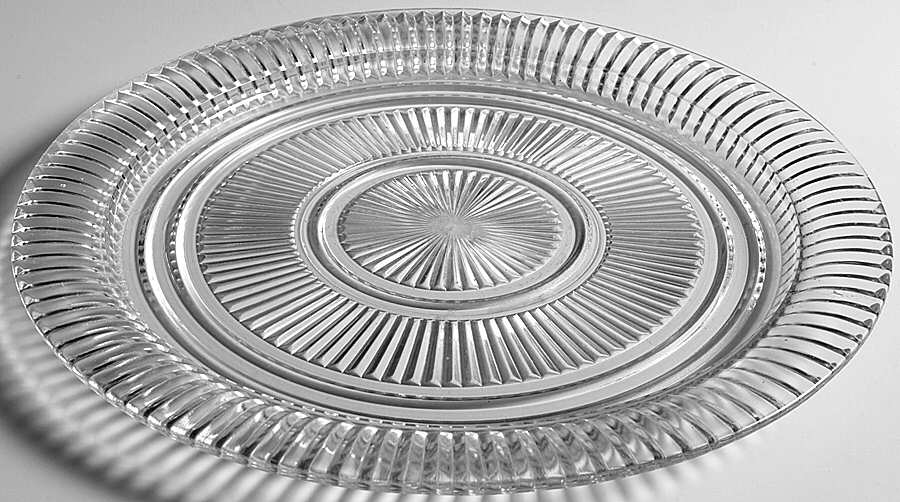 Queen Mary Clear 12" Sandwich Plate by Anchor Hocking-1