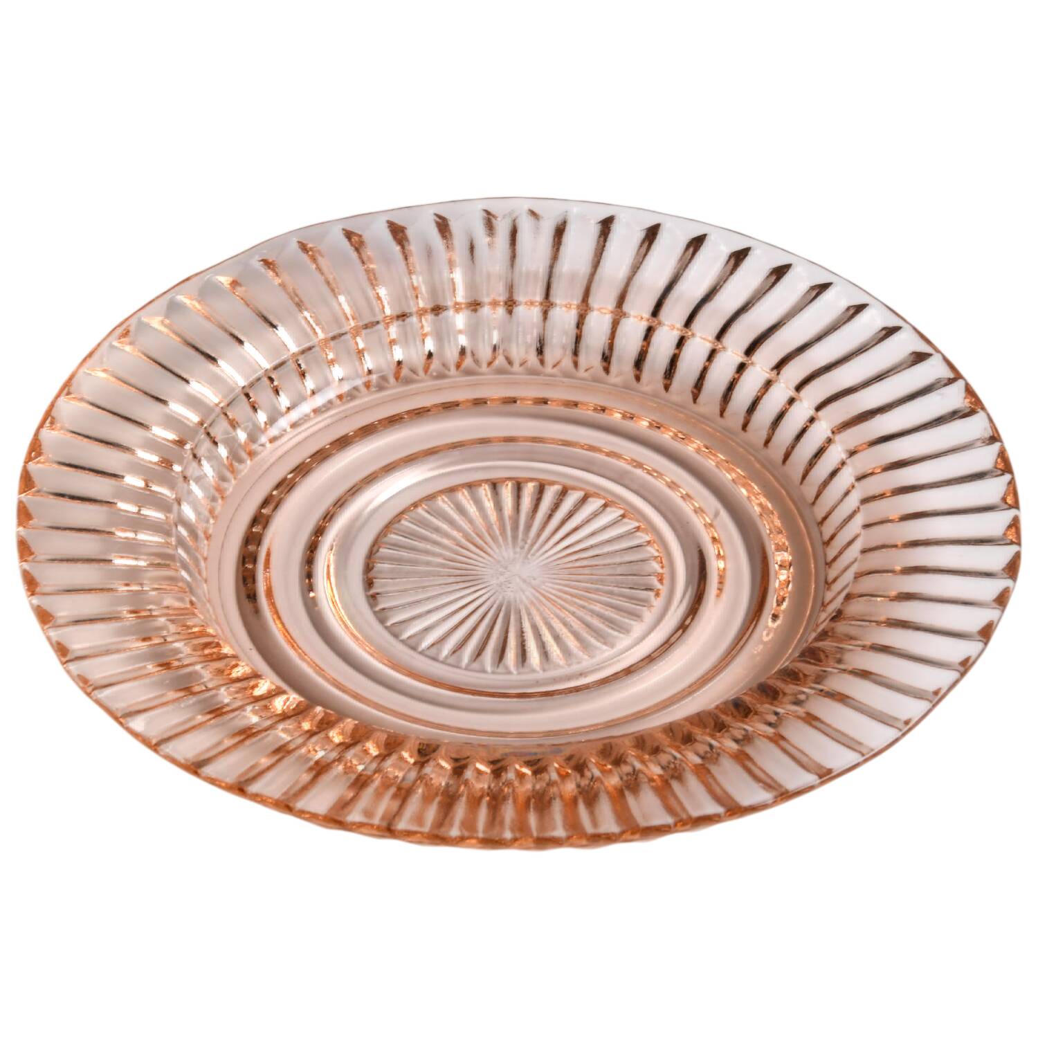 Queen Mary Pink Saucer only by Anchor Hocking-1