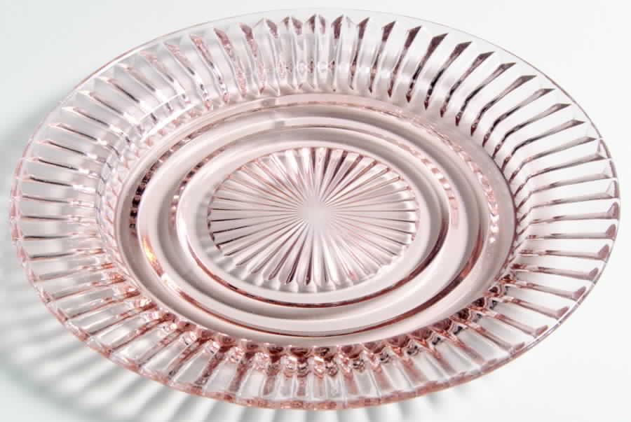 Queen Mary Pink Bread & Butter Plate by Anchor Hocking-1