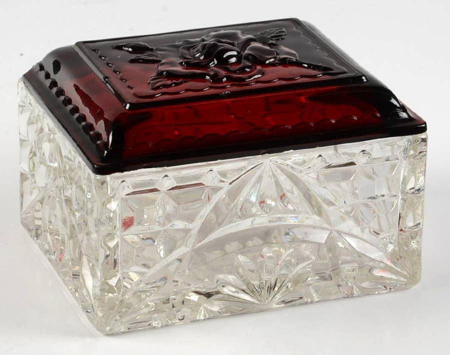 Royal Ruby Rectangular Jewel Box with Lid by Anchor Hocking-1