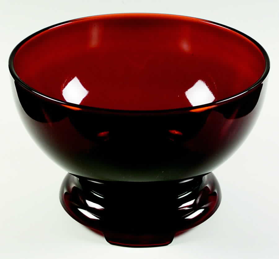 Royal Ruby Royal Ruby Punch Bowl with Stand by Anchor Hocking-1