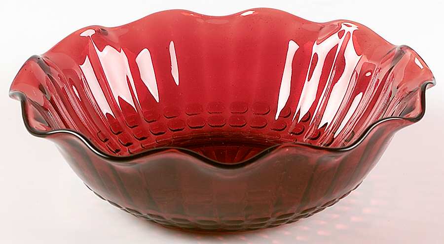 Royal Ruby 6" Scalloped Bowl by Anchor Hocking-1