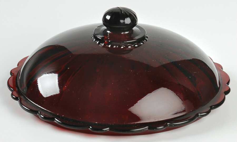 Royal Ruby Lid for Candy Dish by Anchor Hocking-1