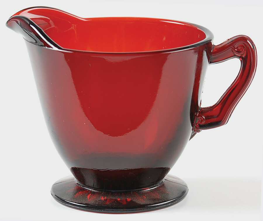 Royal Ruby Footed Creamer by Anchor Hocking-1