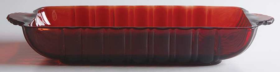 Royal Ruby 8" Rectangular Relish by Anchor Hocking-1