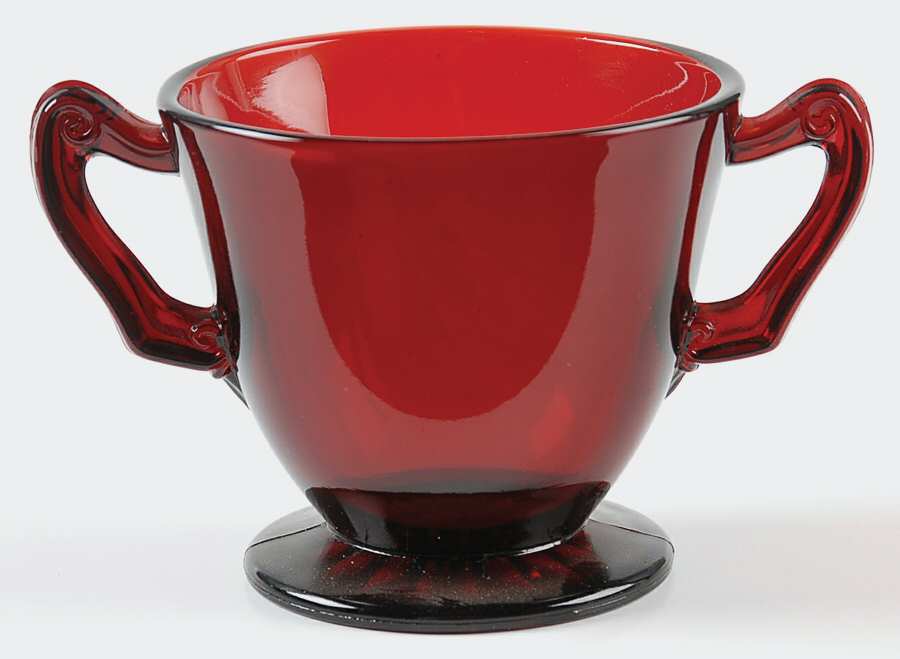Royal Ruby Footed Open Sugar by Anchor Hocking-1