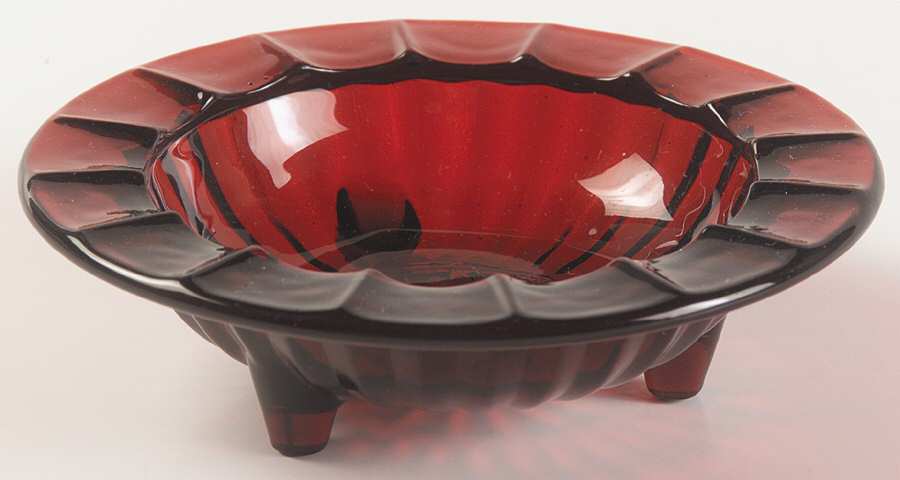 Royal Ruby 4" Round 3-Toed Ashtray by Anchor Hocking-1