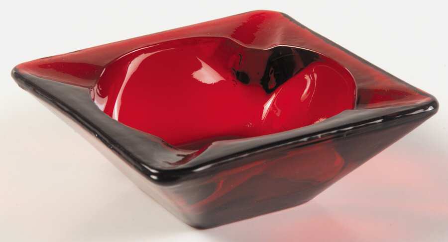 Royal Ruby Small Square Ashtray by Anchor Hocking-1