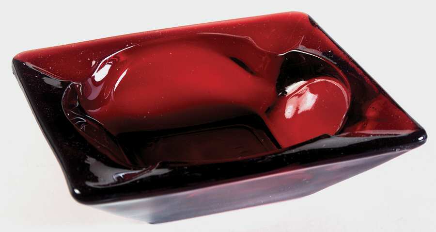 Royal Ruby Medium Square Ashtray by Anchor Hocking-1