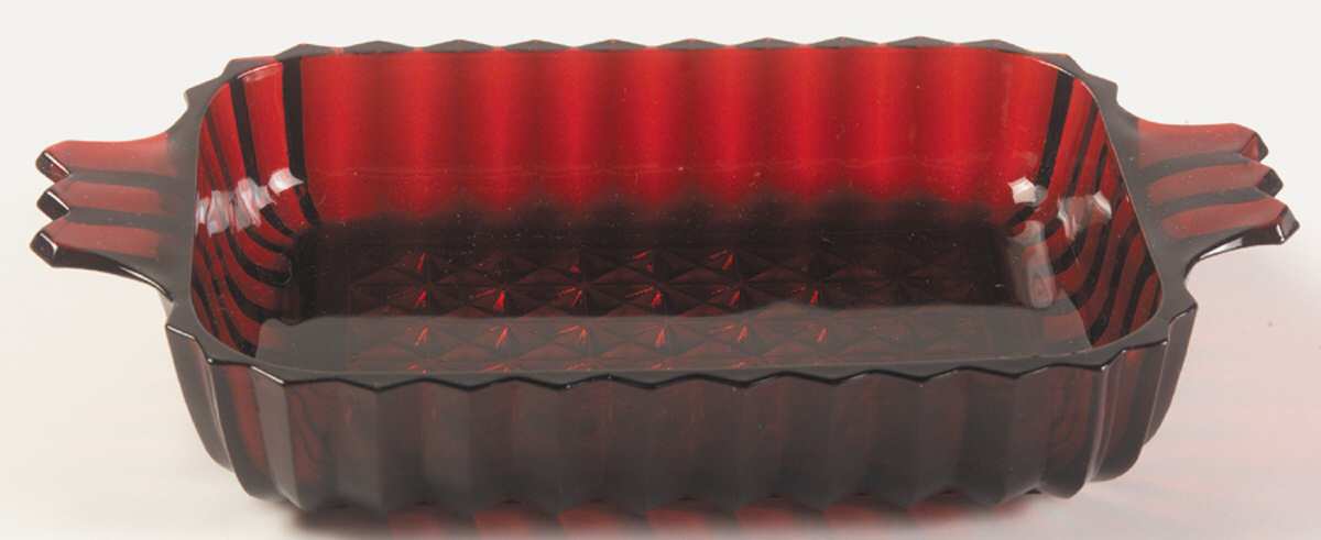 Royal Ruby 6" Rectangular Relish by Anchor Hocking-1