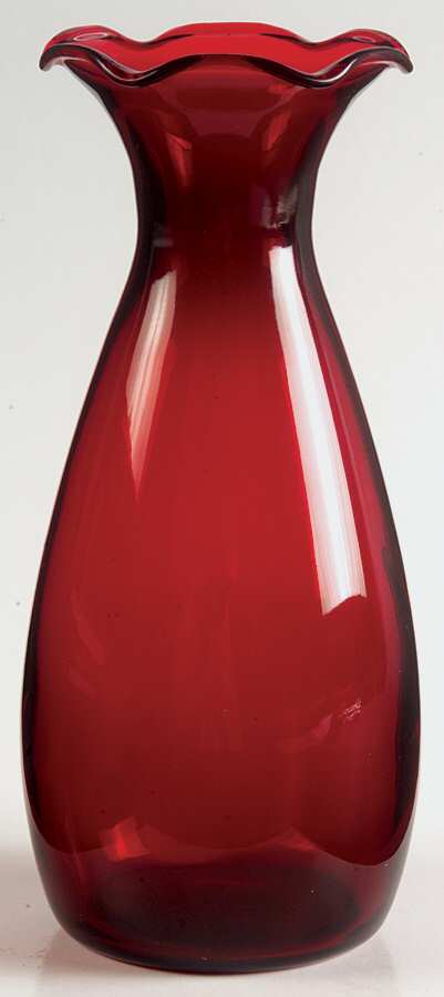 Royal Ruby 6" Crimped Vase by Anchor Hocking-1