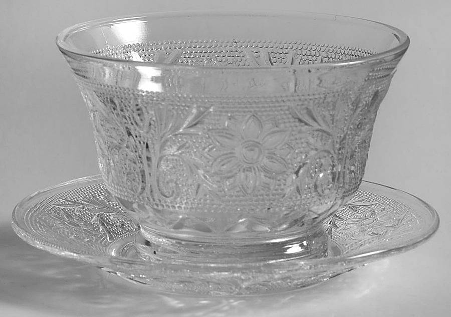 Sandwich Clear Custard Cup and Liner (Underplate) by Anchor Hocking-1