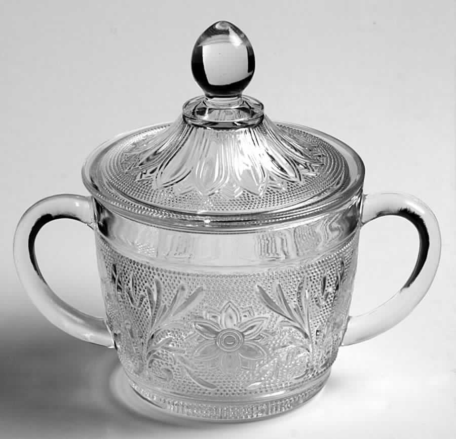 Sandwich Clear Sugar Bowl & Lid by Anchor Hocking-1