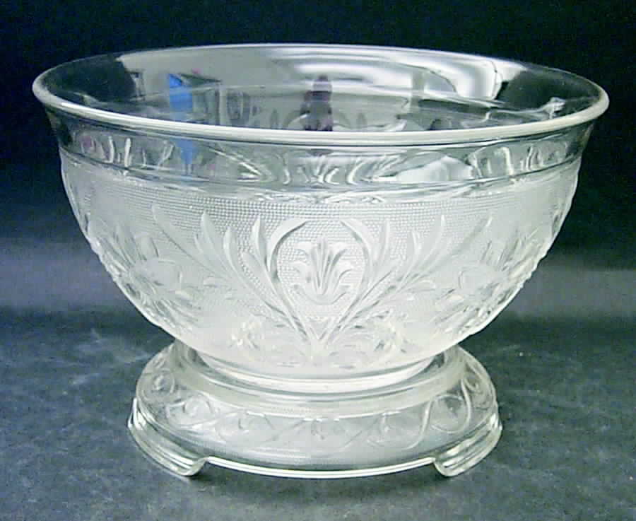 Sandwich Clear Punch Bowl with Stand by Anchor Hocking-1
