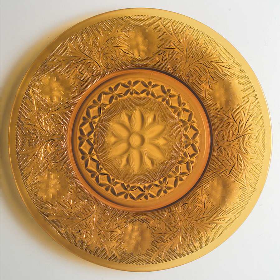 Sandwich Desert Gold 12" Sandwich Plate by Anchor Hocking-1