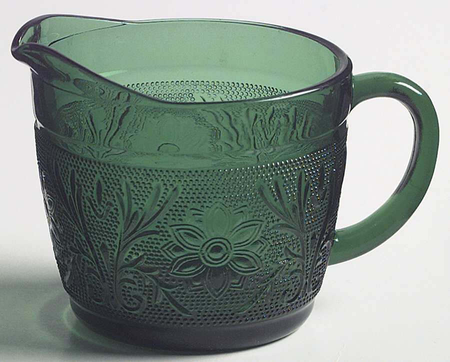 Sandwich Forest Green Creamer by Anchor Hocking-1