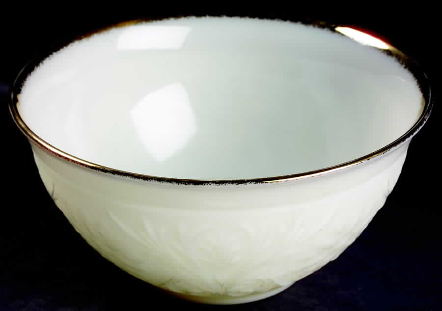 Sandwich Ivory Punch Bowl by Anchor Hocking-1