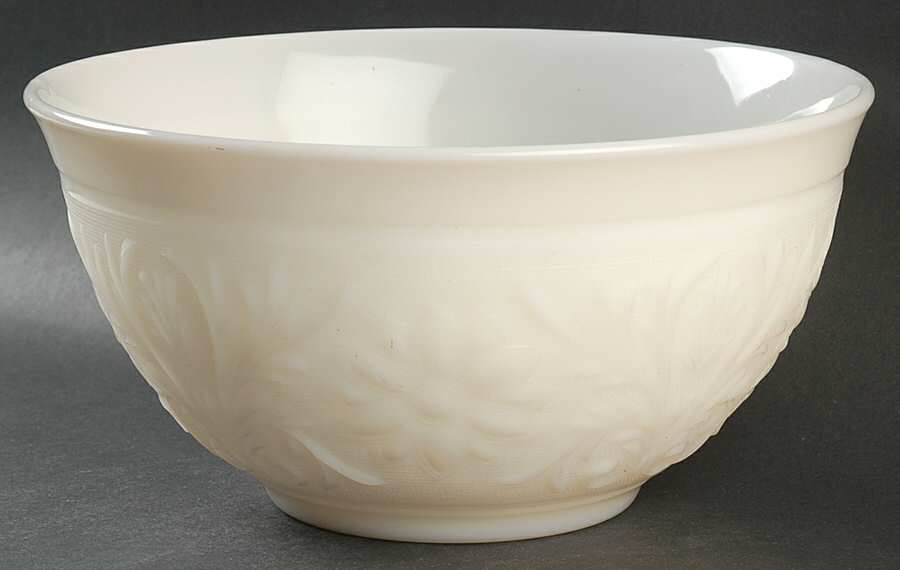 Sandwich Ivory Punch Bowl by Anchor Hocking-1