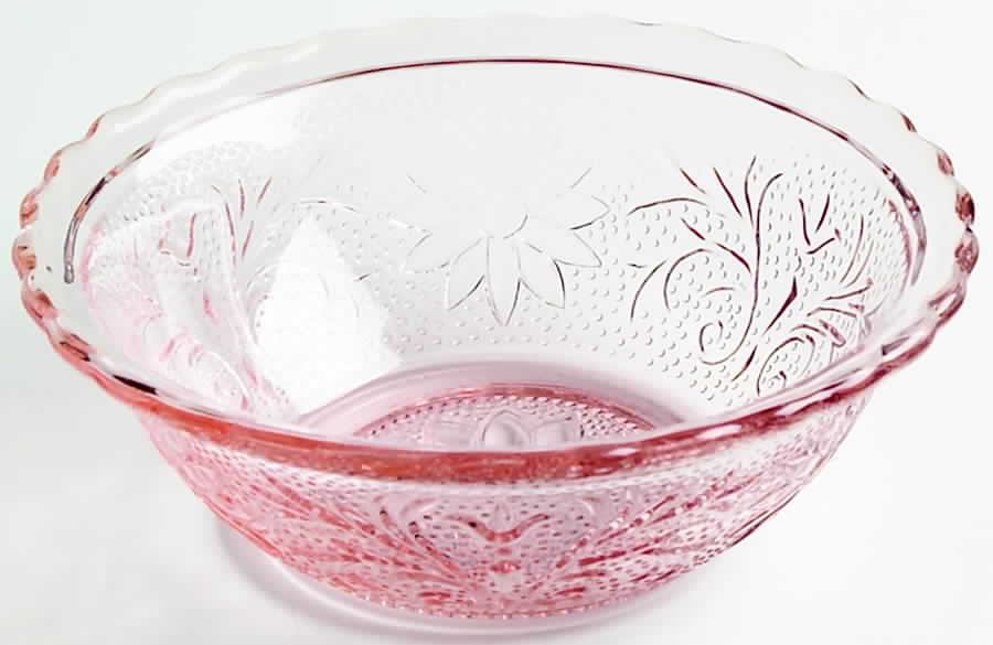 Sandwich Pink Small Crimped Bowl by Anchor Hocking-1