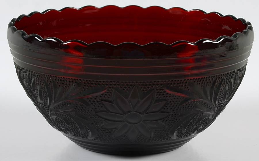 Sandwich Ruby 5" Scalloped Bowl by Anchor Hocking-1