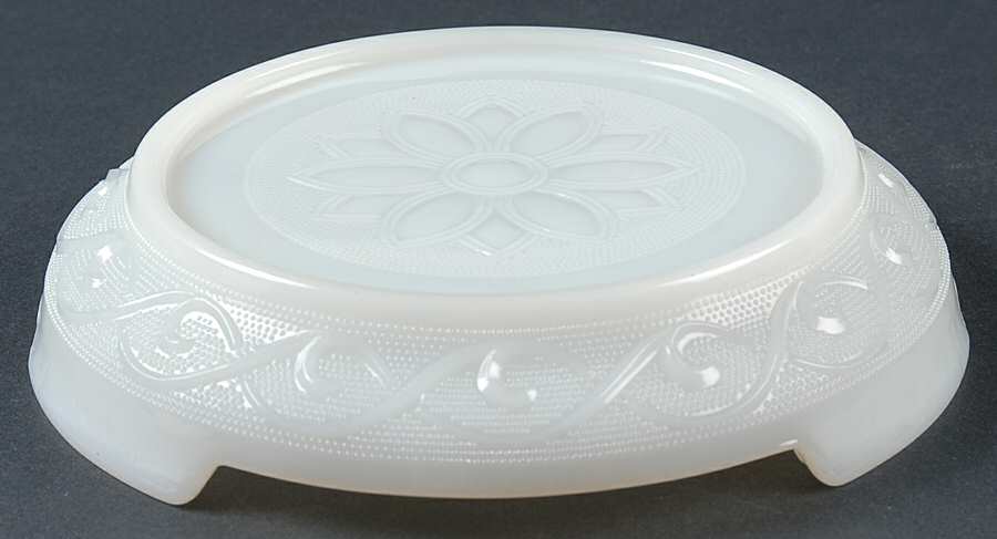 Sandwich White Punch Bowl Stand by Anchor Hocking-1