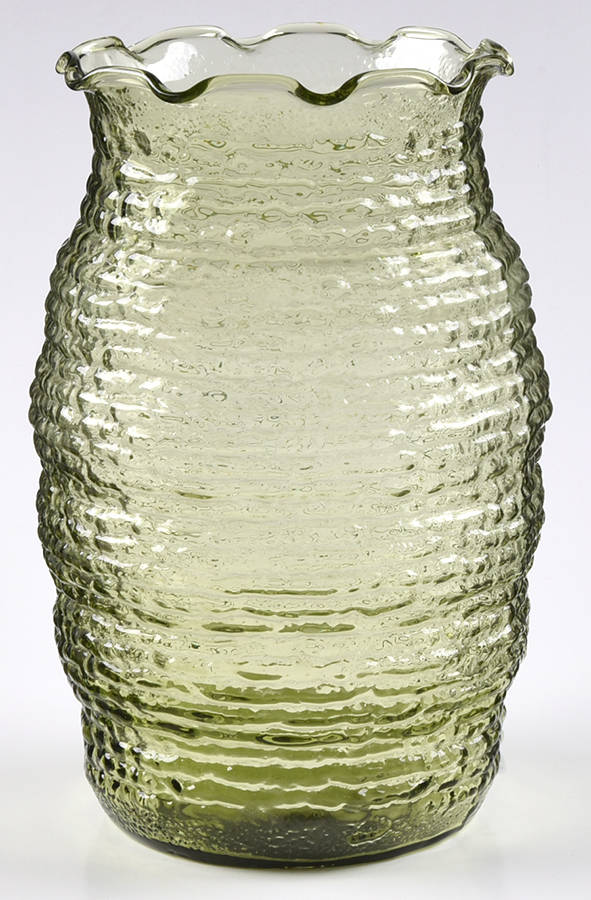 Soreno Avocado Green 7" Flower Vase by Anchor Hocking-1