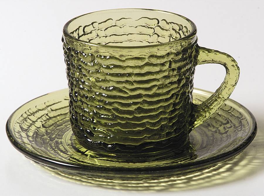 Soreno Avocado Green Cup & Saucer Set by Anchor Hocking-1