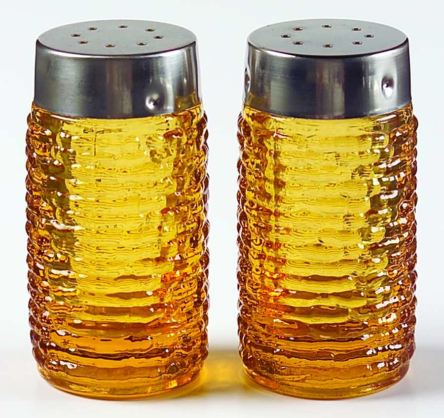 Soreno Gold Shaker Set w/Metal Lids by Anchor Hocking-1
