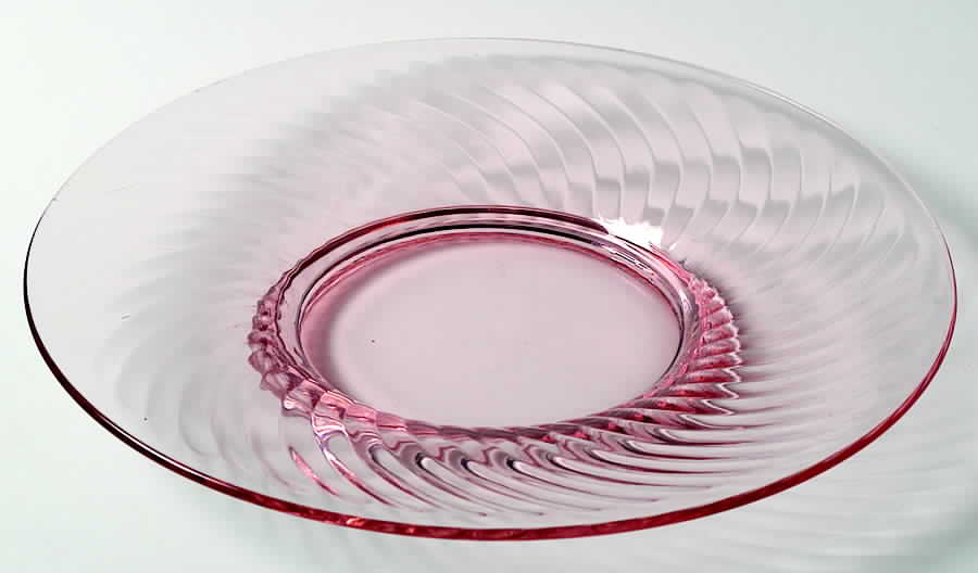 Spiral Pink Luncheon Plate by Anchor Hocking-1