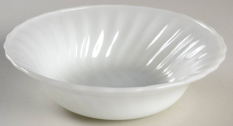 Swirl Anchor White (Smooth Edge) Cereal Bowl by Anchor Hocking-1
