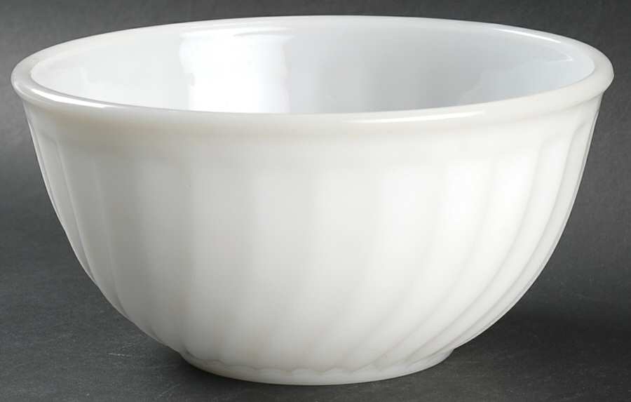 Swirl Anchor White (Smooth Edge) 8" Mixing Bowl by Anchor Hocking-1