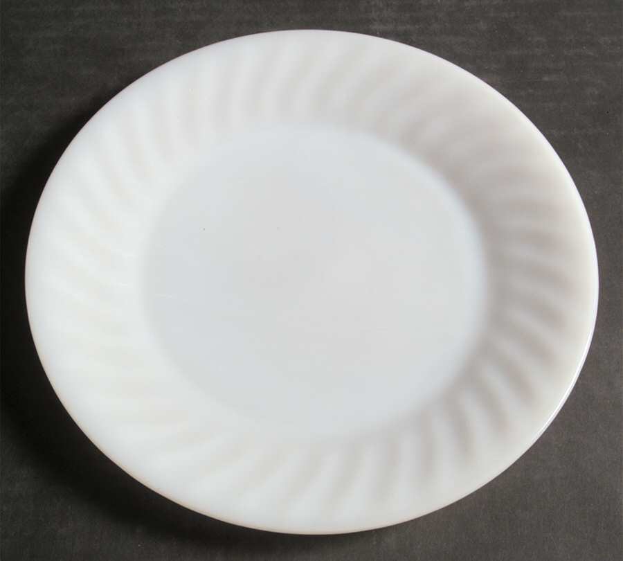 Swirl Anchor White (Smooth Edge) Dinner Plate by Anchor Hocking-1