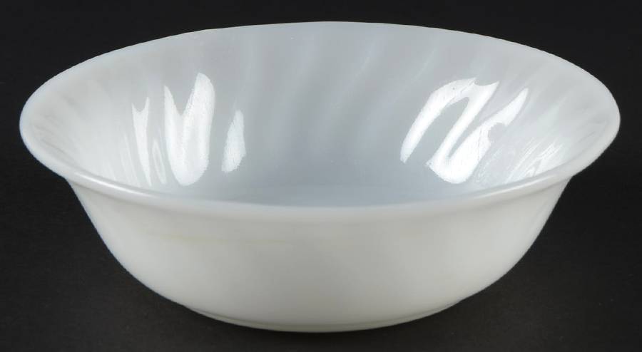 Swirl Anchor White (Smooth Edge) Small Fruit Dessert Bowl by Anchor Hocking-1