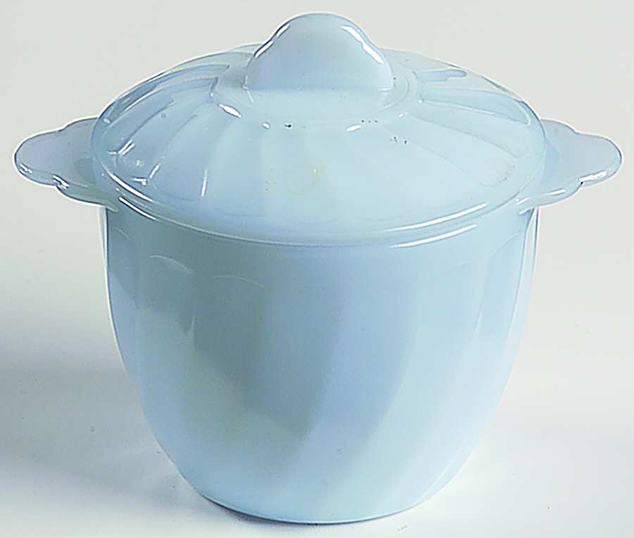 Swirl Azur Ite Sugar Bowl & Lid by Anchor Hocking-1