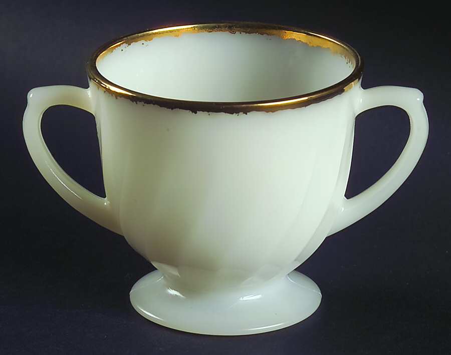 Swirl Golden Anniversary Footed Open Sugar by Anchor Hocking-1