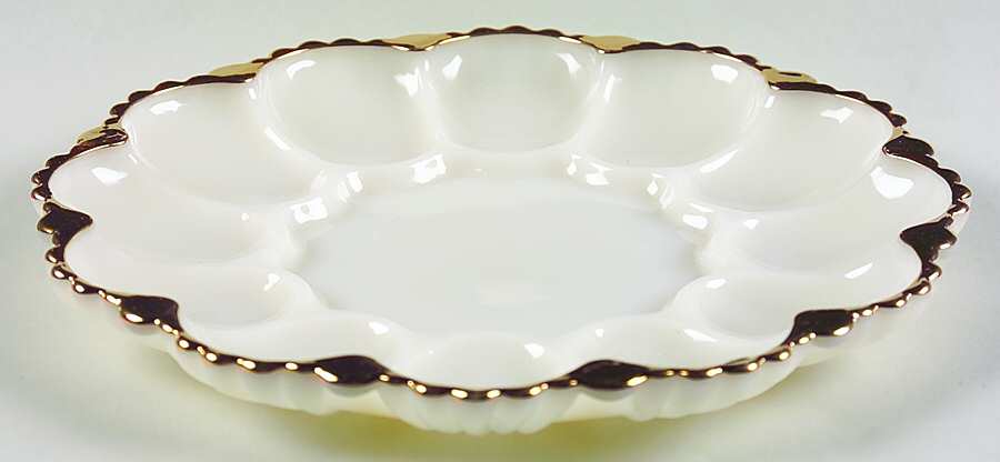 Swirl Golden Anniversary Deviled Egg Server by Anchor Hocking-1