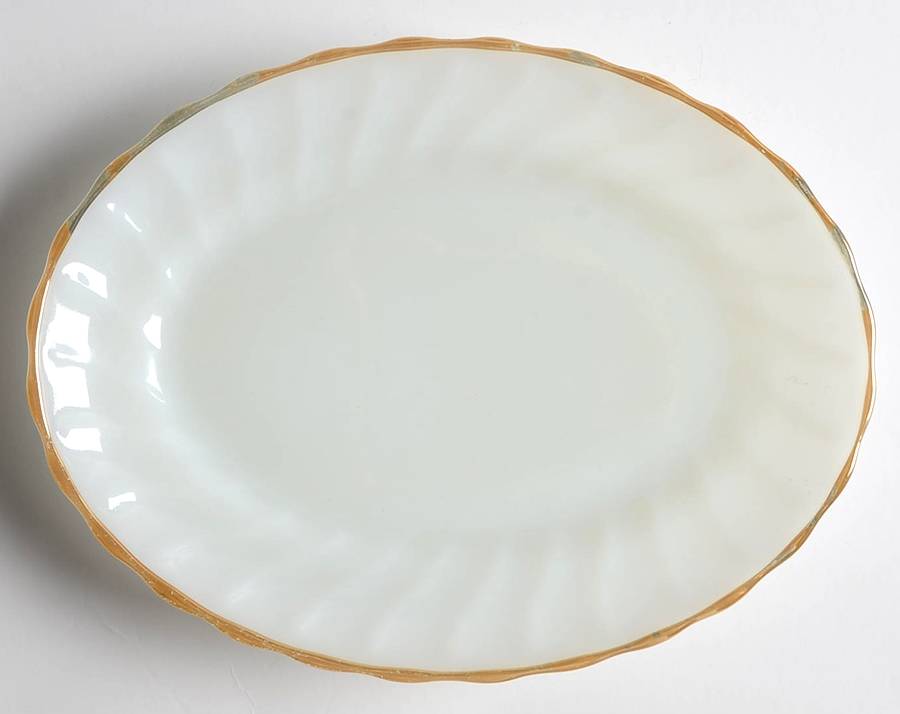 Golden Shell (Shell) 8" Oval Platter by Anchor Hocking-1