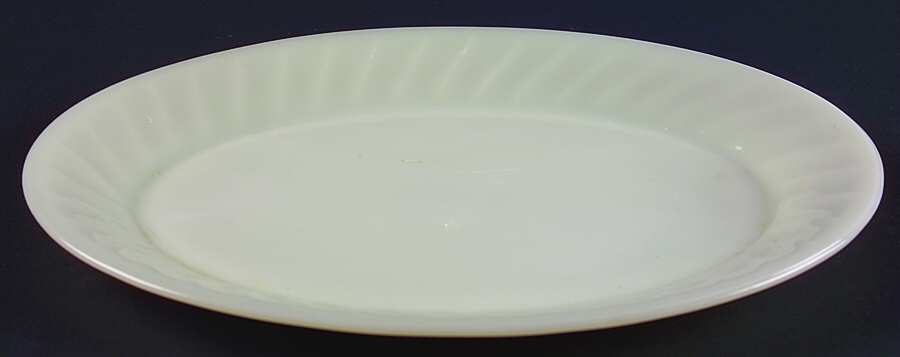 Swirl Ivory White Under 13" Platter by Anchor Hocking-1
