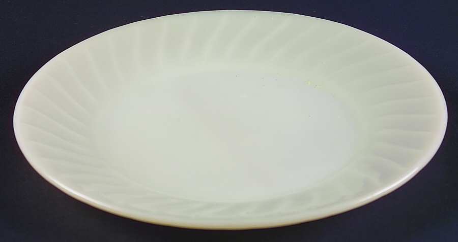 Swirl Ivory White Dinner Plate by Anchor Hocking-1