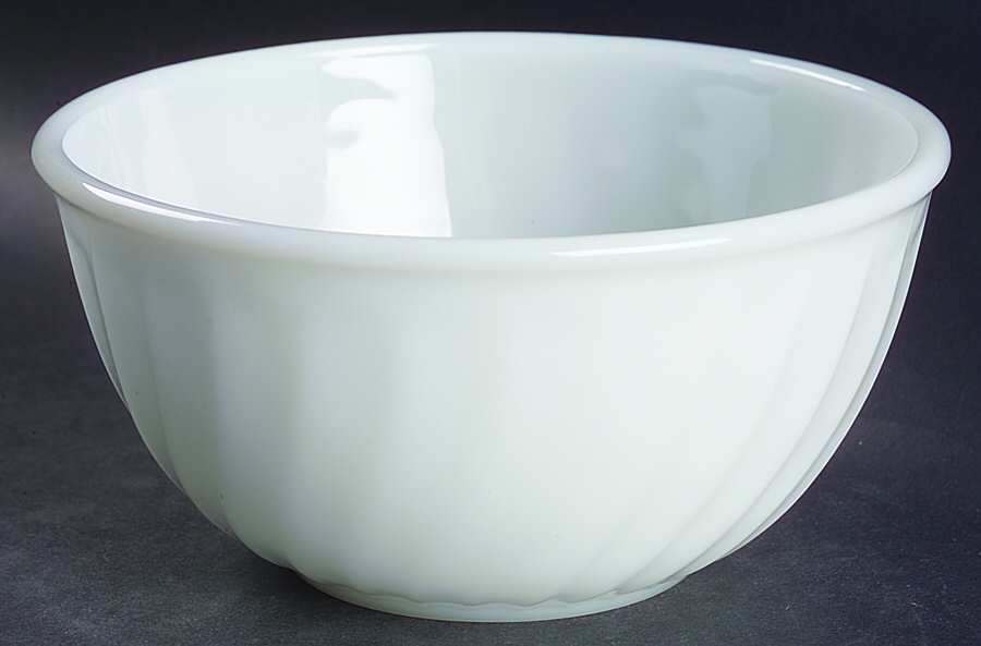Swirl Ivory White 7" Mixing Bowl by Anchor Hocking-1