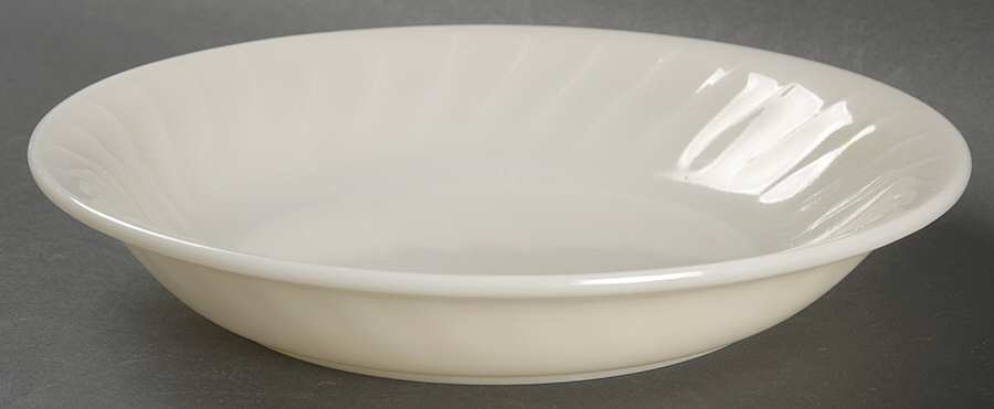 Swirl Ivory White Coupe Soup Bowl by Anchor Hocking-1