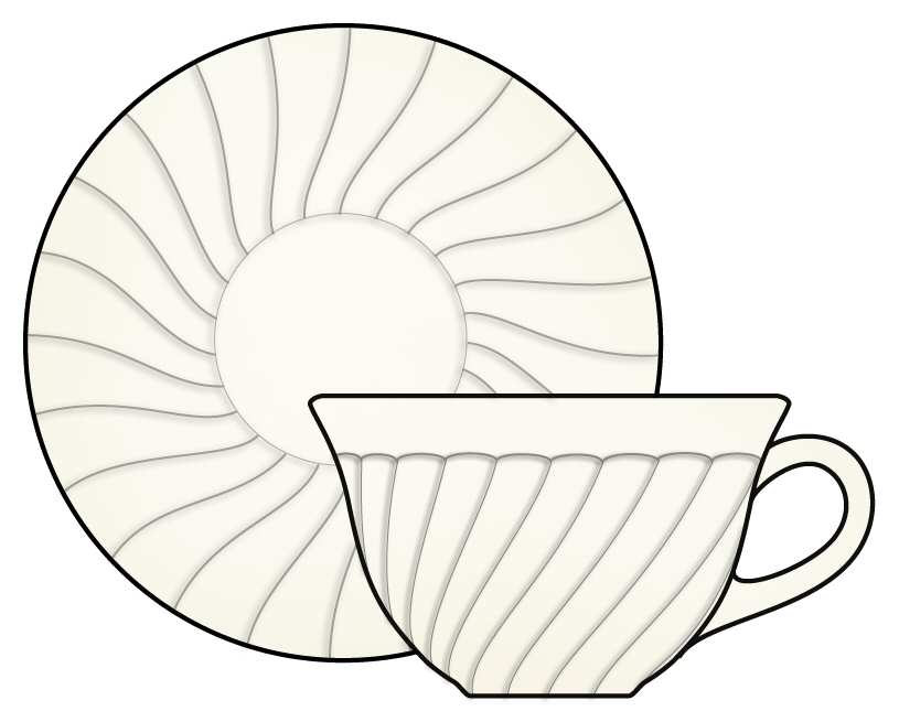 Swirl Ivory White Cup & Saucer Set by Anchor Hocking-1