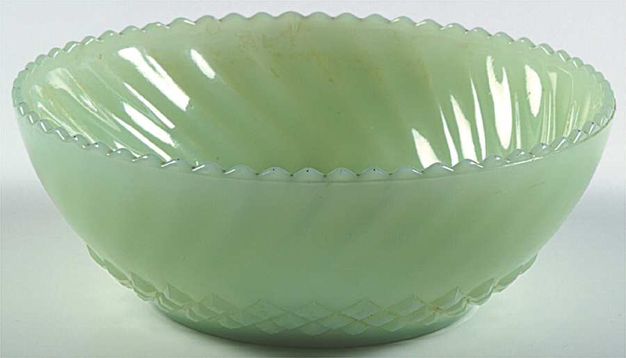 Swirl Jade Ite Shell Open Candy Dish by Anchor Hocking-1