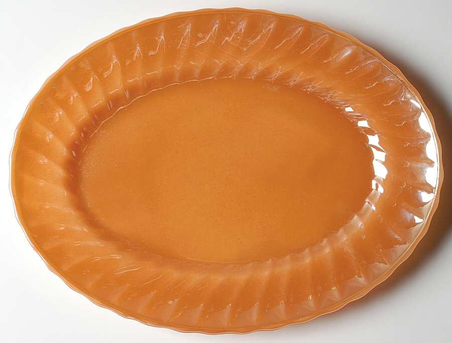 Peach Lustre Swirl 13" Oval Platter by Anchor Hocking-1