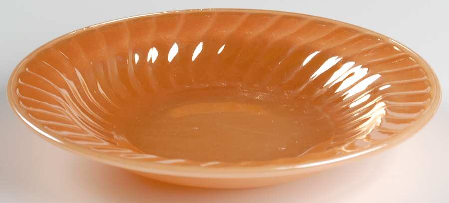 Peach Lustre Swirl Rim Soup Bowl by Anchor Hocking-1