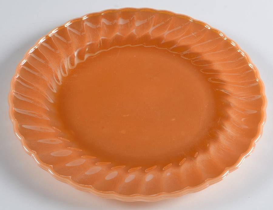 Peach Lustre Swirl Dinner Plate by Anchor Hocking-1