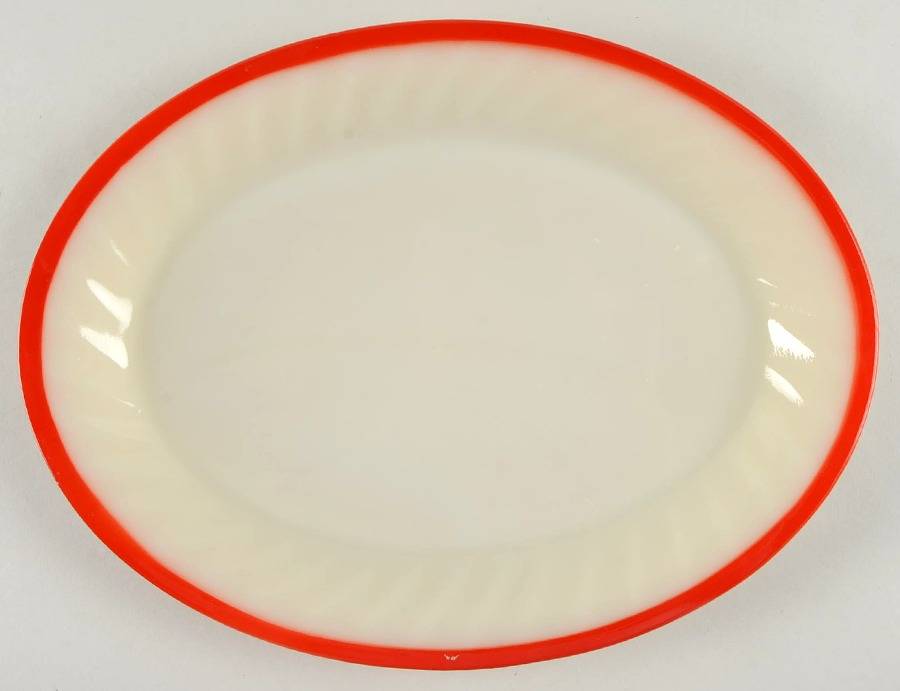 Swirl Sunrise 12" Oval Platter by Anchor Hocking-1