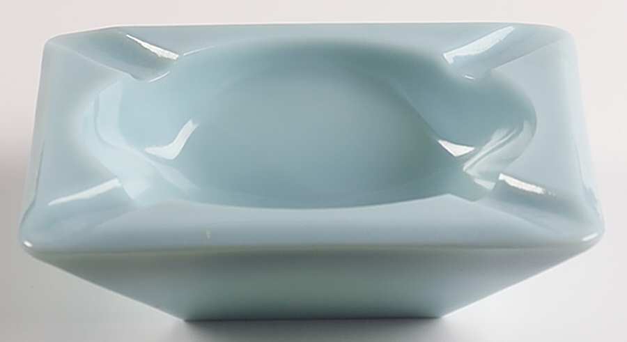 Turquoise Blue Large Square Ashtray by Anchor Hocking-1