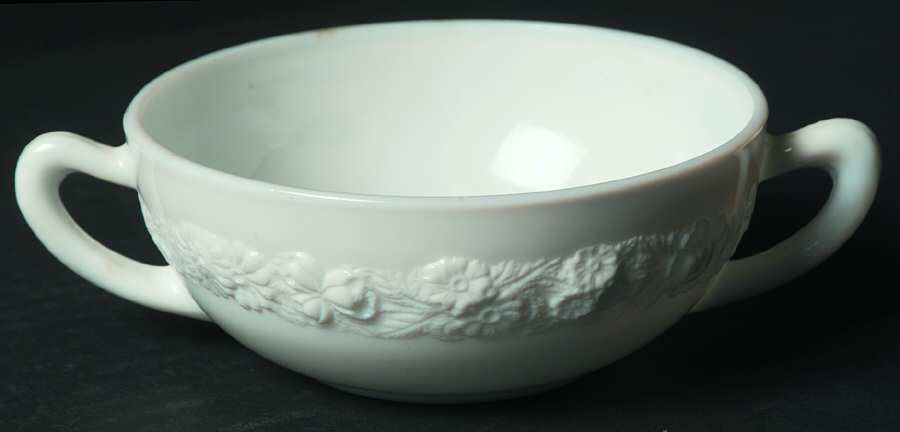 Vitrock White Cream Soup Bowl Only by Anchor Hocking-1